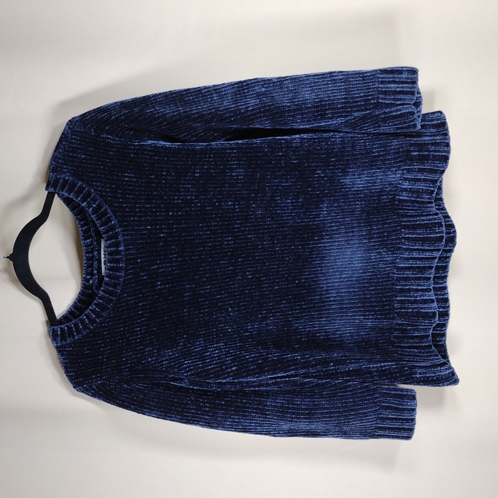 Orvis Chenille Sweater Women’s Medium Blue Crew Neck Pullover Fall